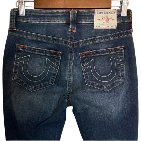 True Religion Halle High Rise Super Skinny Women's Dark Blue Jeans Size 27 - Picture 6 of 11